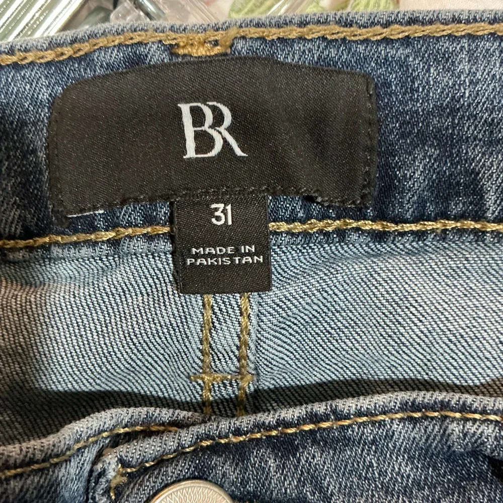 🤎 Banana Republic The Flare Jean Medium Wash Blue Denim Jeans Button- 12 / 31 - Picture 3 of 5